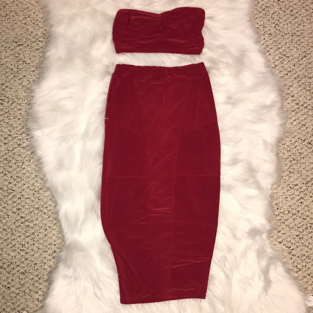Red Two Piece Set.